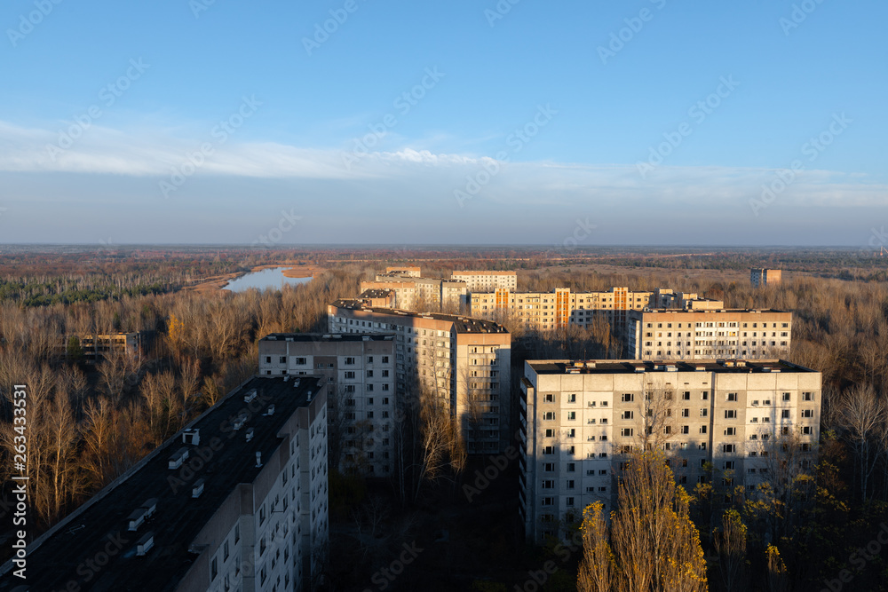 Abandoned Cityscape in Pripyat, Chernobyl Exclusion Zone 2019