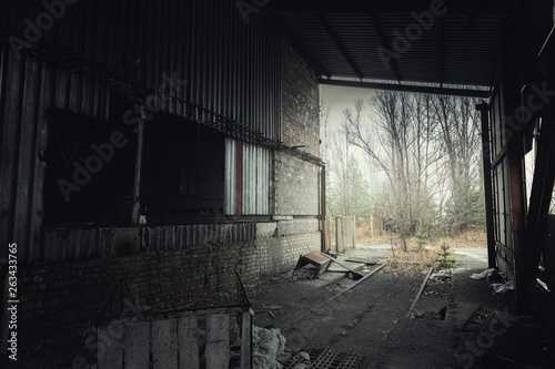 Fototapeta Naklejka Na Ścianę i Meble -  Abandoned room in Pripyat cement factory, Chernobyl Exclusion Zone 2019