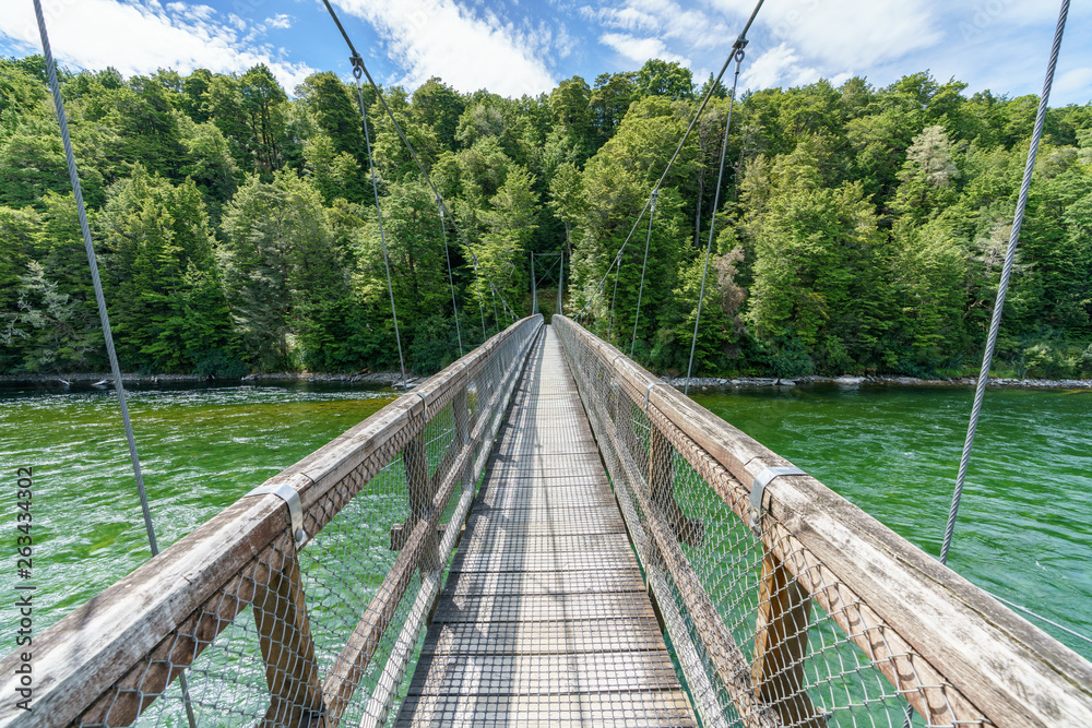 swing bridge over waiau river, new zealand 2