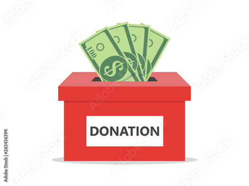 Donation box icon. Flat illustration Vector