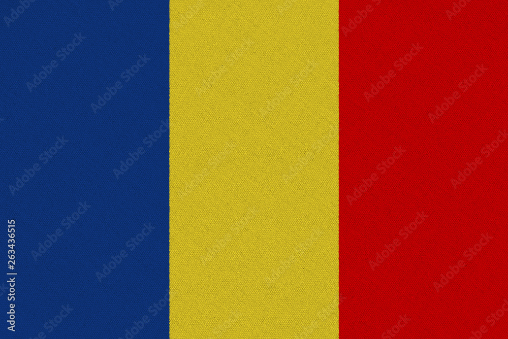 Fototapeta premium Romania fabric flag