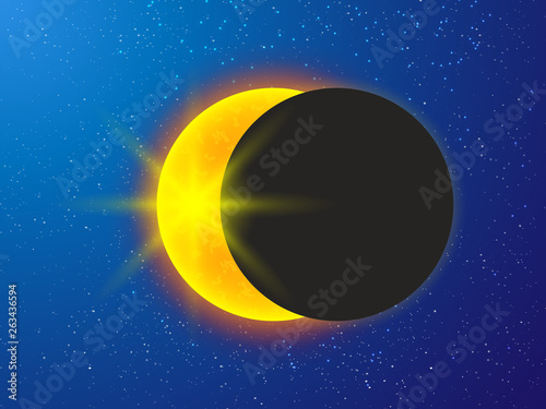 Solar Eclipse Illustration Icon