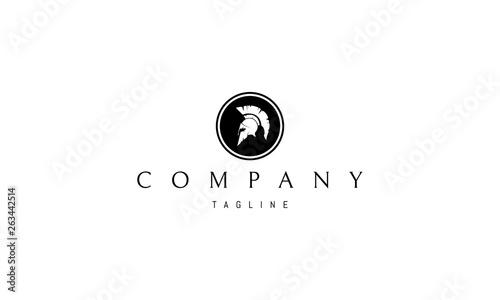 Greek Helmet Abstract Black vector logo 2 design
