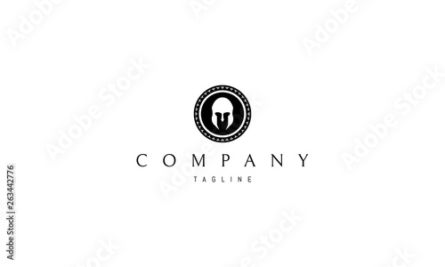 Greek Helmet Abstract Black vector logo 7 design