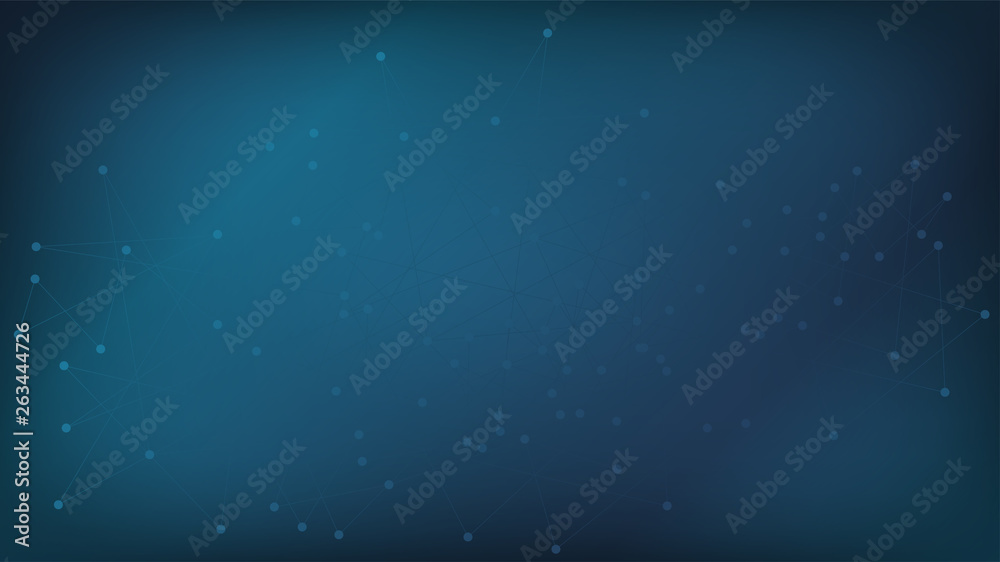 Obraz premium Blockchain Network Polygonal Nano Technology Design. Futuristic Artificial Intelligence Network Nodes Vector