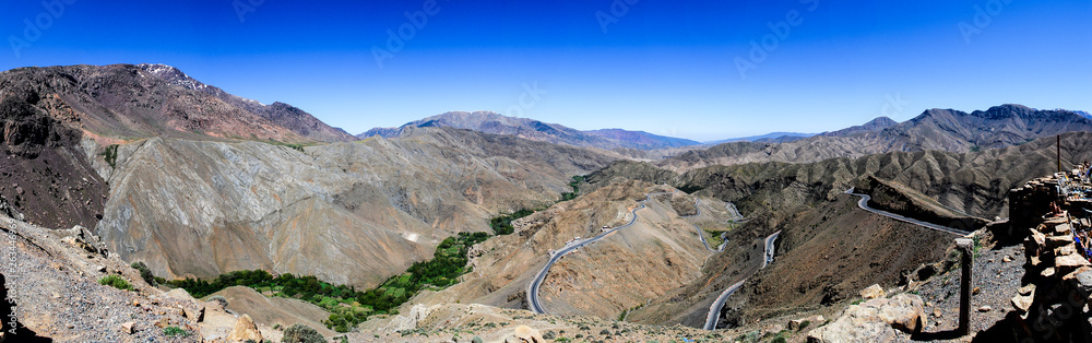 Atlas mountain range and a road