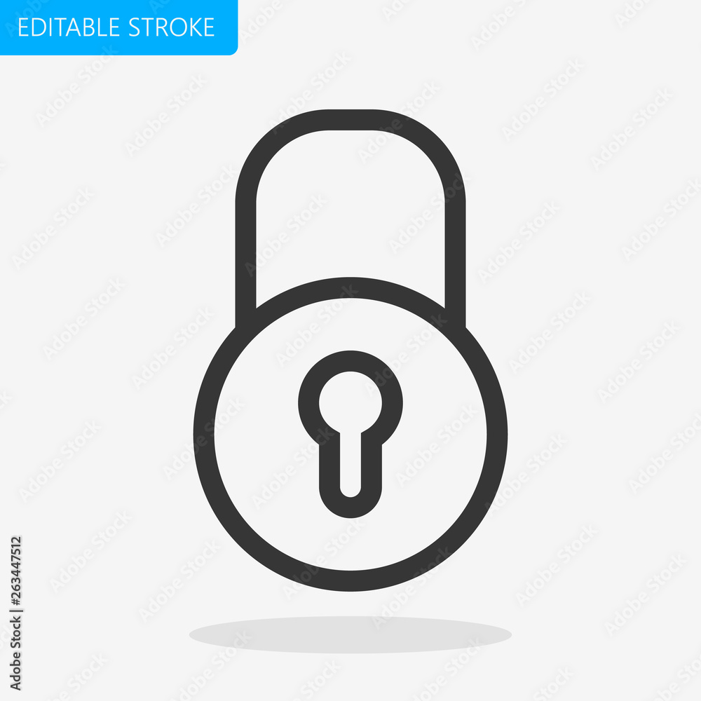 Lock Icon Editable Stroke Pixel Perfect Vector Lock Icon Editable Stroke Pixel Perfect Vector