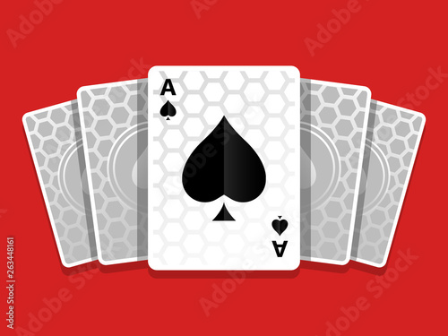 Ace of Spades Cards Games Carbon Background Illustration Icon Vector