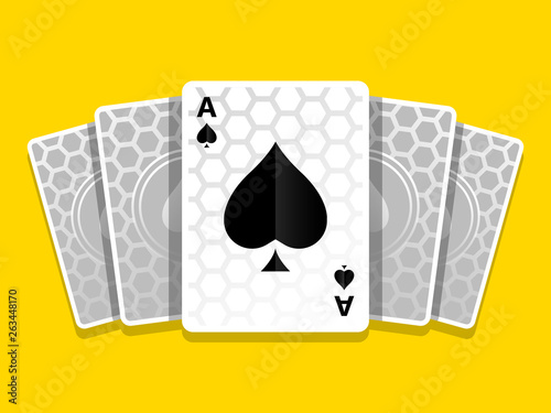 Ace of Spades Cards Games Carbon Background Illustration Icon Vector