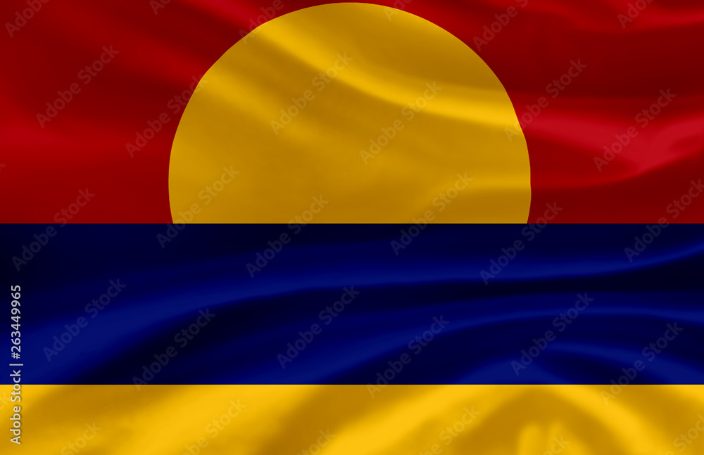 Fototapeta premium Palmyra Atoll waving flag illustration.