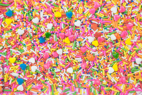 sprinkles background, sugar sprinkle dots, decoration for cake and bakery