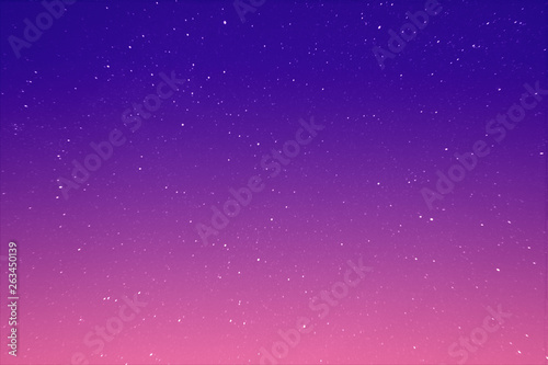 Abstract view on a stars in the evening purple sky as background  texture