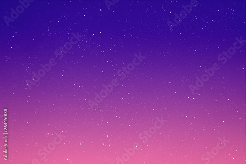 Abstract view on a stars in the evening purple sky as background, texture