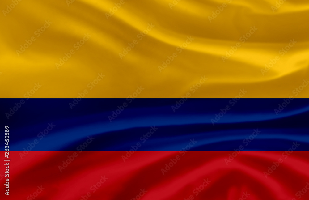 Fototapeta premium Colombia waving flag illustration.