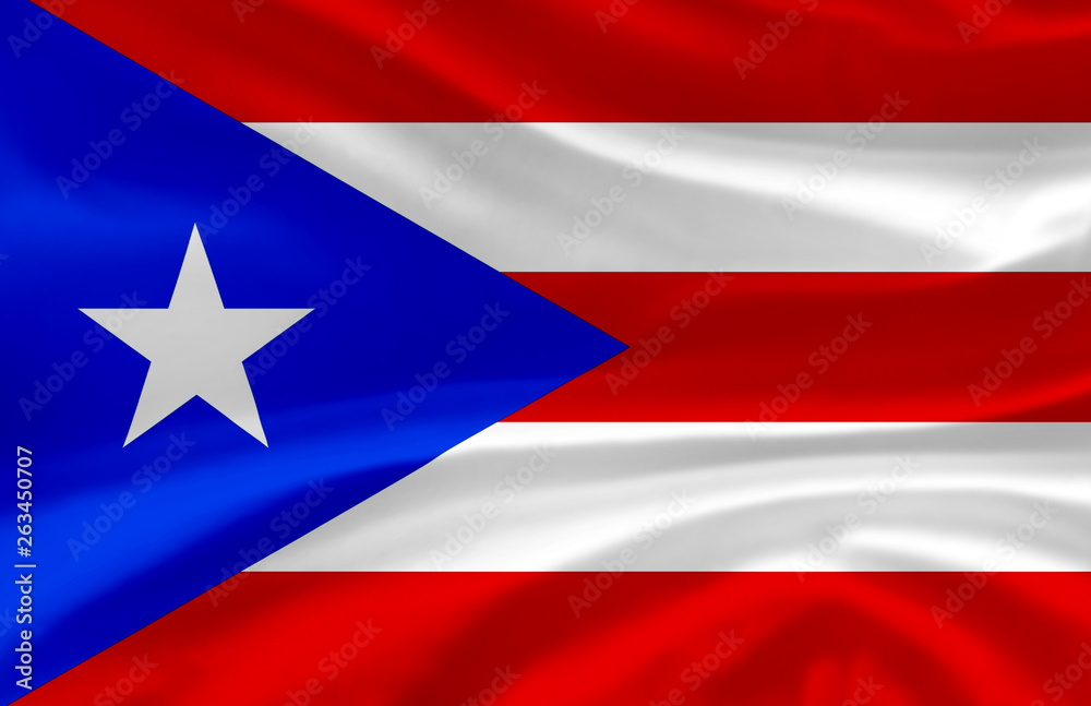 Puerto Rico waving flag illustration.