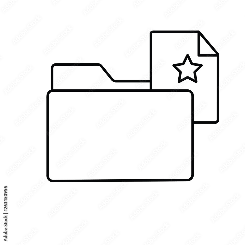 Star File folder line icon Star File folder line icon
