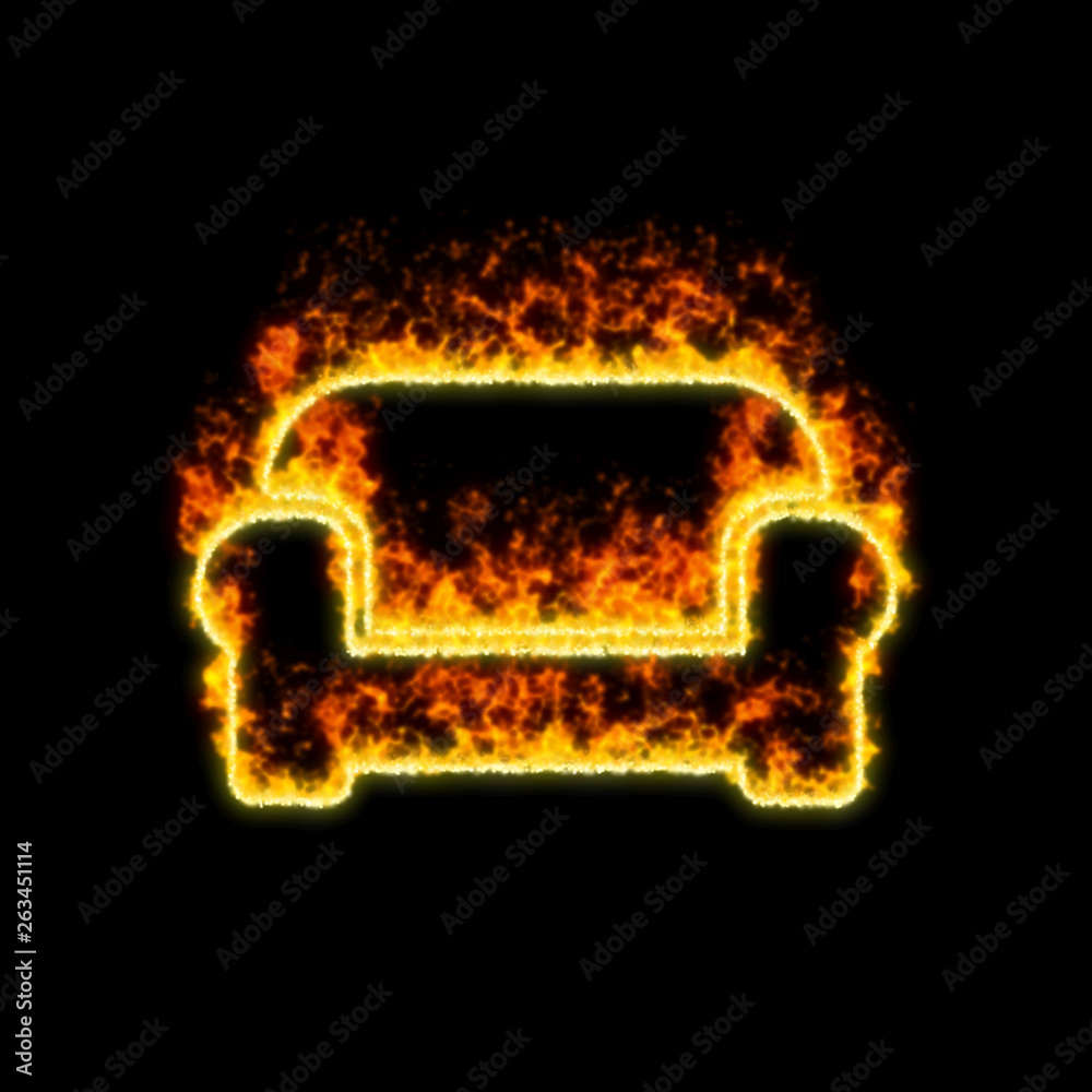 The symbol couch burns in red fire Stock Illustration Adobe Stock