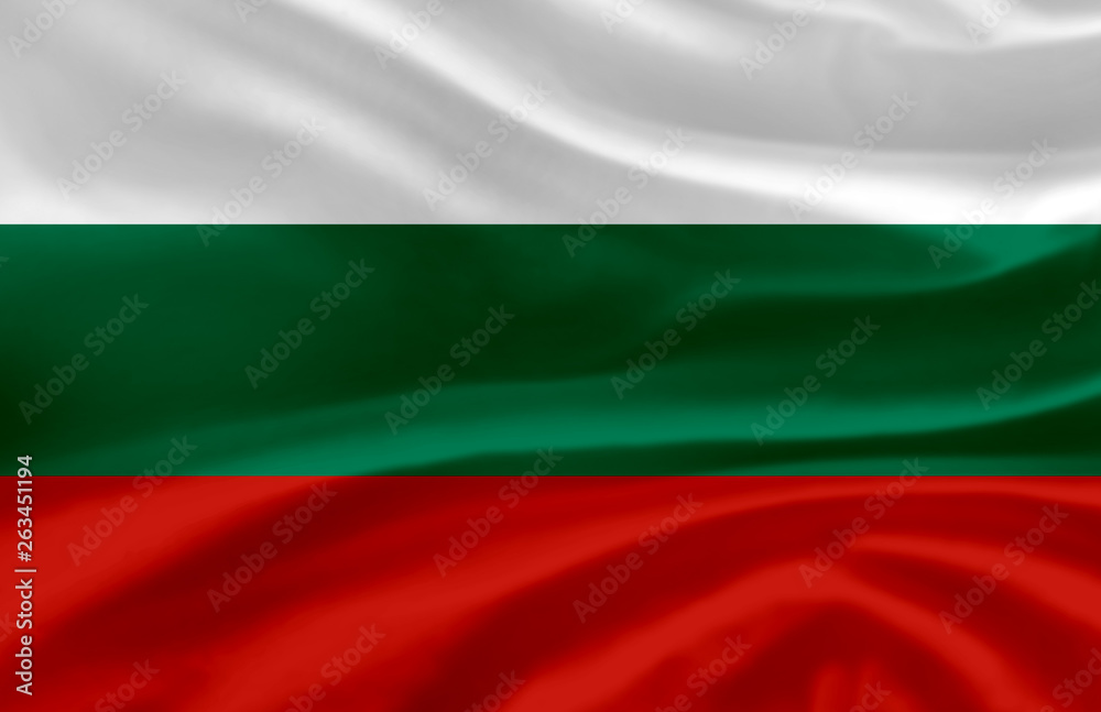 Bulgaria waving flag illustration.