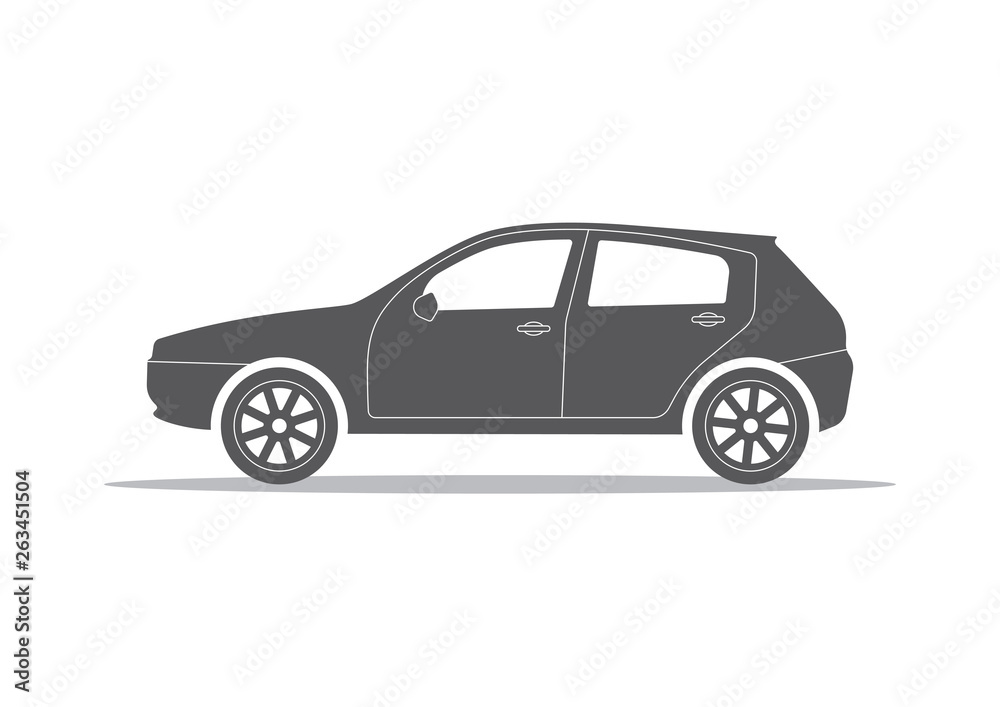 Vector car icon on white background
