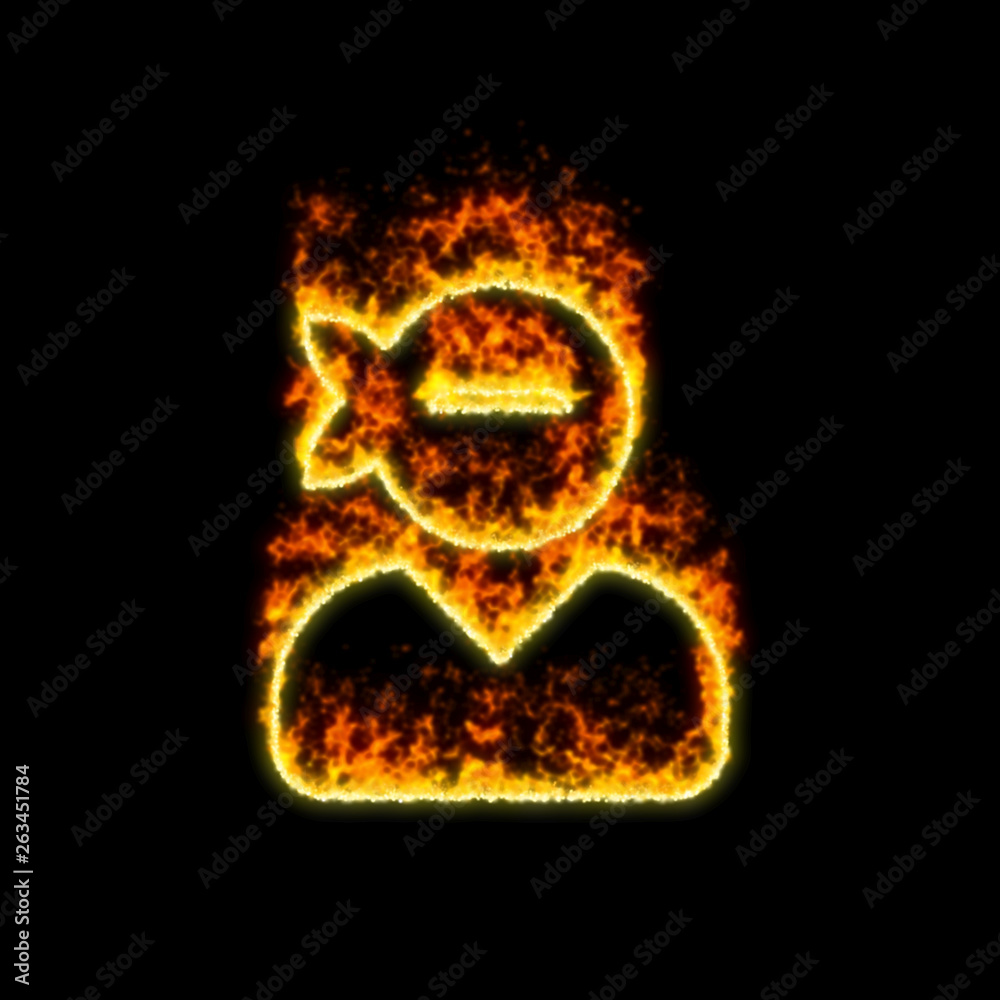 The symbol user ninja burns in red fire The symbol user ninja burns in red fire