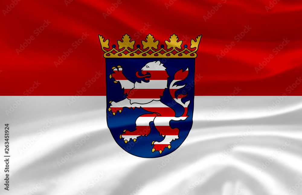 Naklejka premium Hesse waving flag illustration.