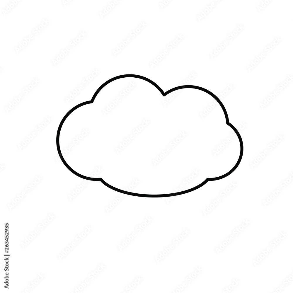 Cloud line icon, outline vector sign, linear style pictogram isolated on white Cloud line icon, outline vector sign, linear style pictogram isolated on white