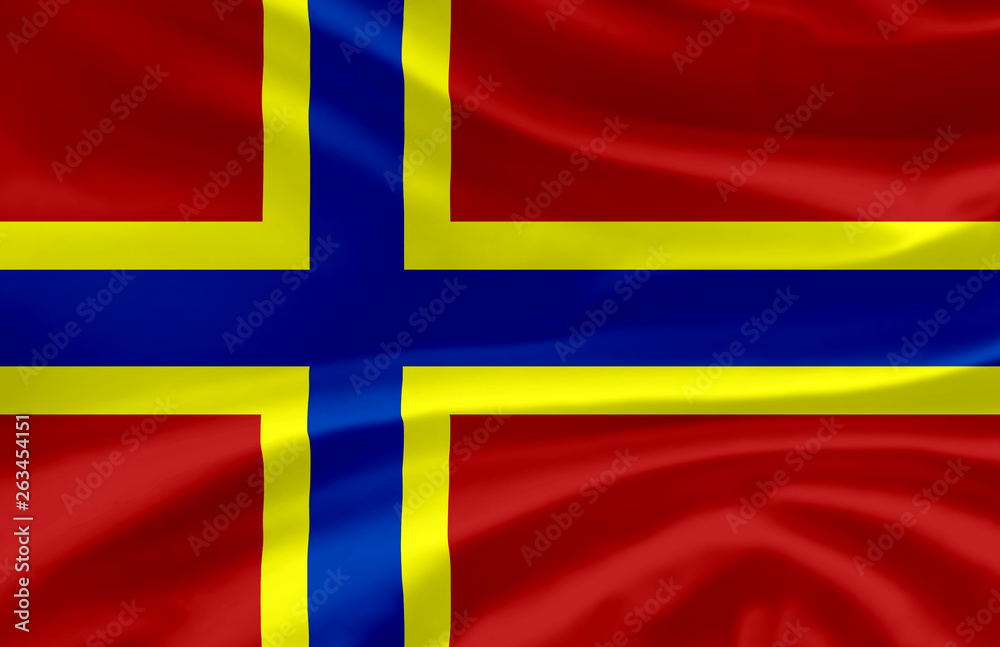 Naklejka premium Orkney waving flag illustration.