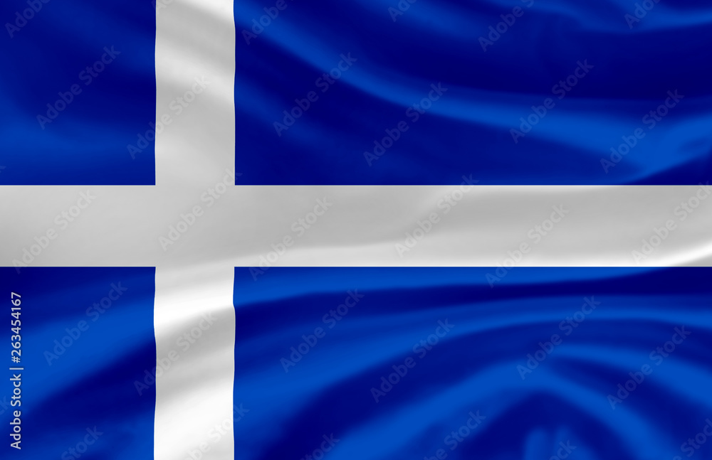 Obraz premium Shetland waving flag illustration.