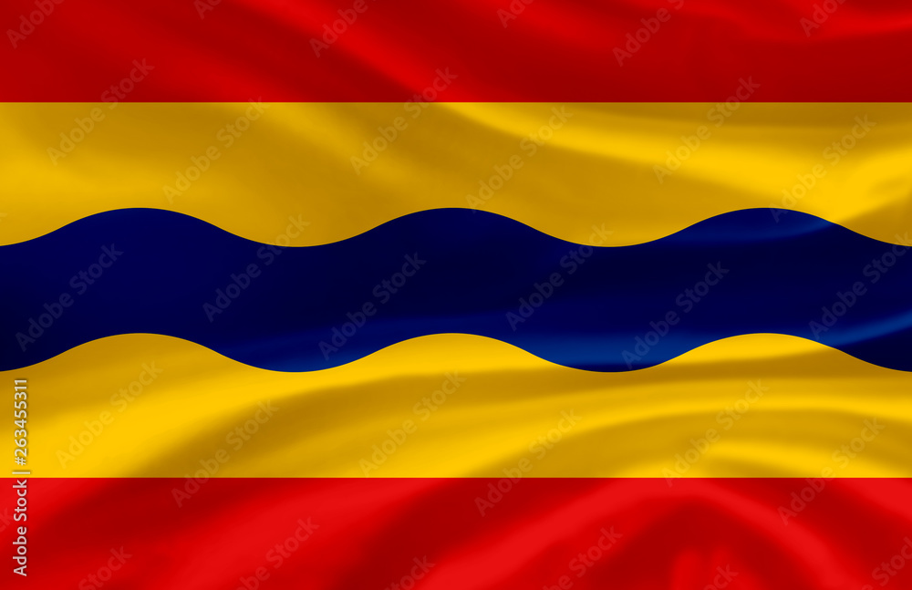 Naklejka premium Overijssel waving flag illustration.