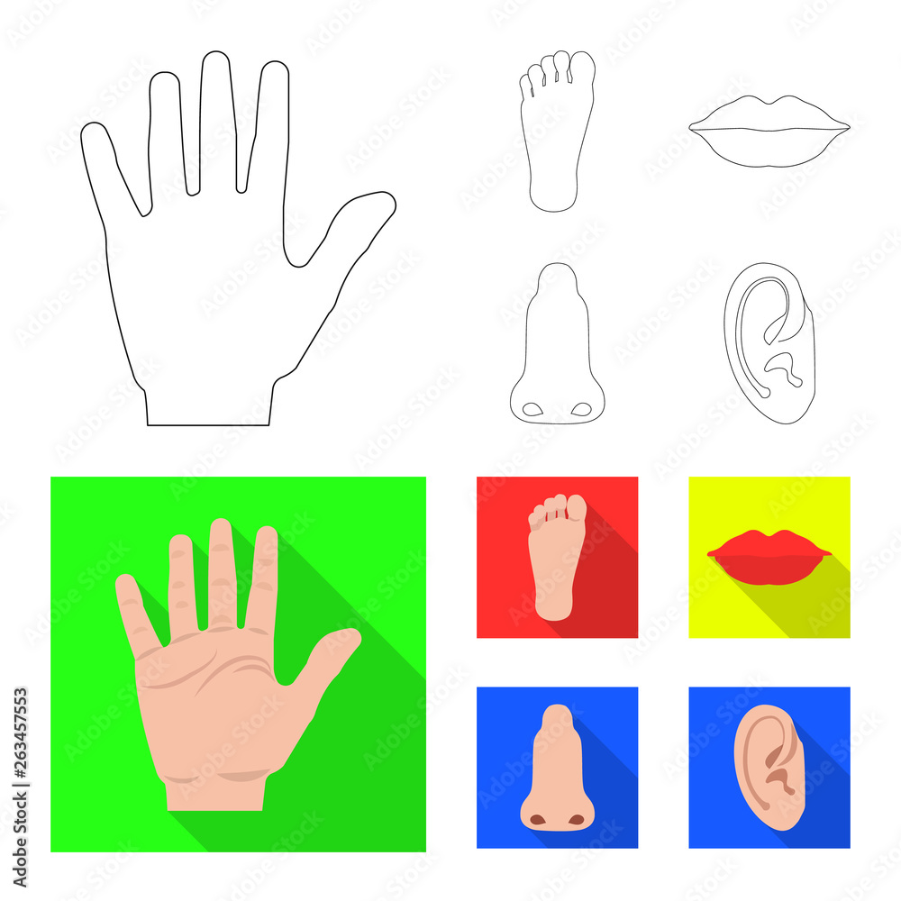 Fototapeta premium Isolated object of human and part icon. Set of human and woman stock symbol for web.