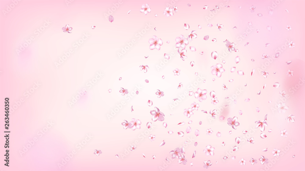 Nice Sakura Blossom Isolated Vector. Feminine Flying 3d Petals Wedding Design. Japanese Funky Flowers Wallpaper. Valentine, Mother's Day Feminine Nice Sakura Blossom Isolated on Rose Nice Sakura Blossom Isolated Vector. Feminine Flying 3d Petals Wedding Design. Japanese Funky Flowers Wallpaper. Valentine, Mother's Day Feminine Nice Sakura Blossom Isolated on Rose