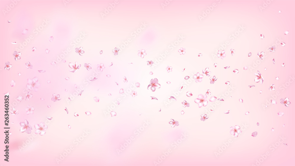 Nice Sakura Blossom Isolated Vector. Summer Flying 3d Petals Wedding Pattern. Japanese Gradient Flowers Illustration. Valentine, Mother's Day Spring Nice Sakura Blossom Isolated on Rose Nice Sakura Blossom Isolated Vector. Summer Flying 3d Petals Wedding Pattern. Japanese Gradient Flowers Illustration. Valentine, Mother's Day Spring Nice Sakura Blossom Isolated on Rose