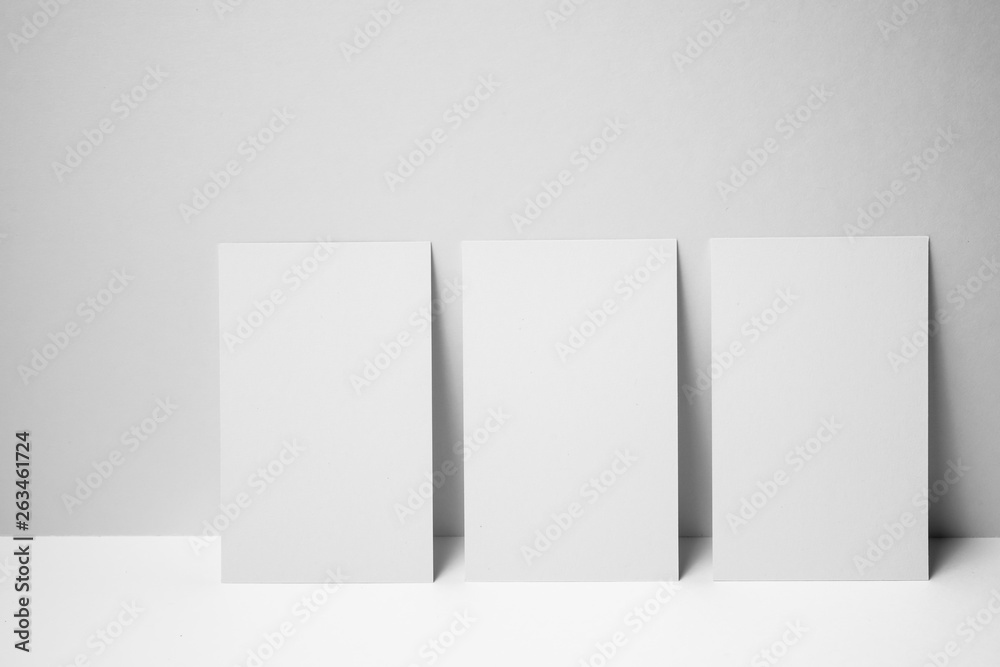 perspective view of business card on white space perspective view of business card on white space