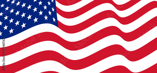 American  waving flag vector illustration.
