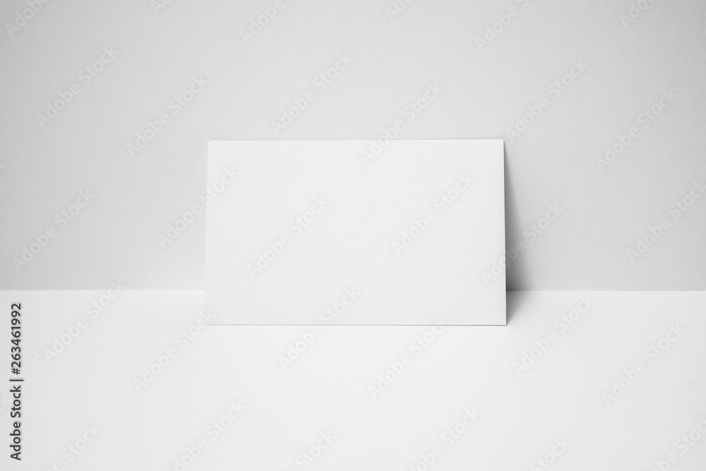 perspective view of business card on white space perspective view of business card on white space