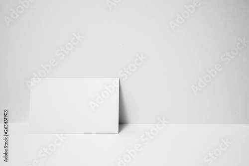 perspective view of business card on white space