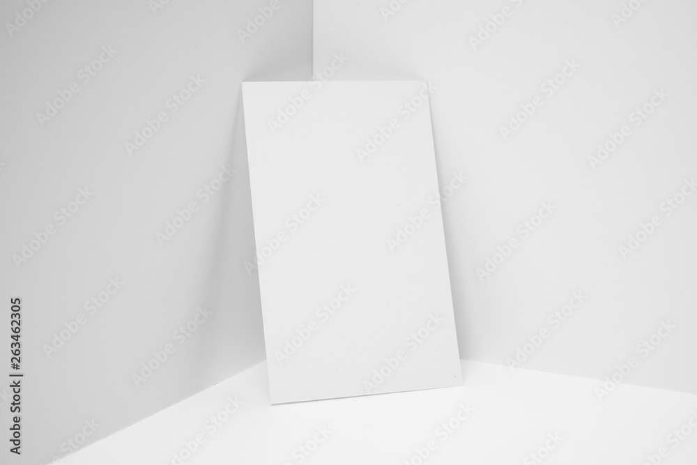 perspective view of business card on white space perspective view of business card on white space