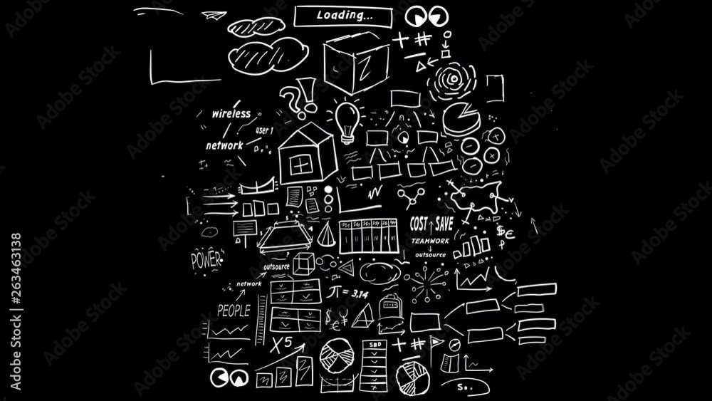Drawn and animated infographic background of more than 150 elements. Infographics is white on the alpha channel, which allows you to paint it in any color and put it on any texture. Drawn and animated infographic background of more than 150 elements. Infographics is white on the alpha channel, which allows you to paint it in any color and put it on any texture.