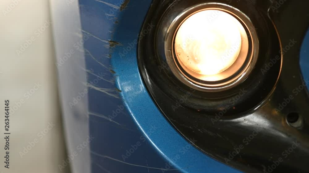 Scratch on modern car bumper close up view Scratch on modern car bumper close up view