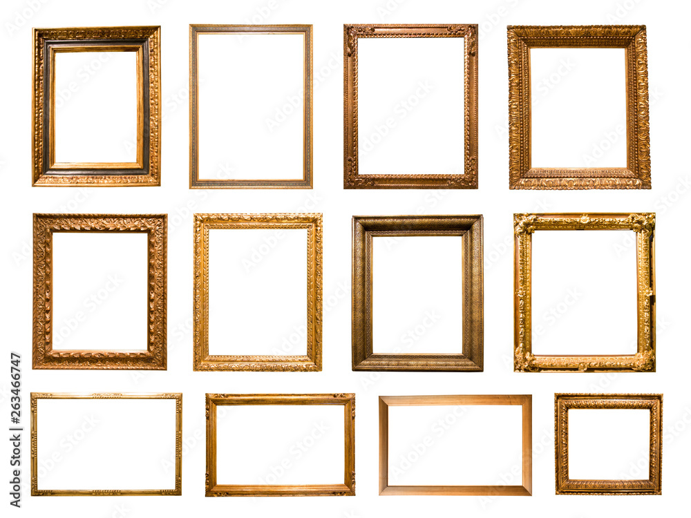 a lot of rectangular golden frame for photo a lot of rectangular golden frame for photo