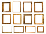 a lot of rectangular golden frame for photo