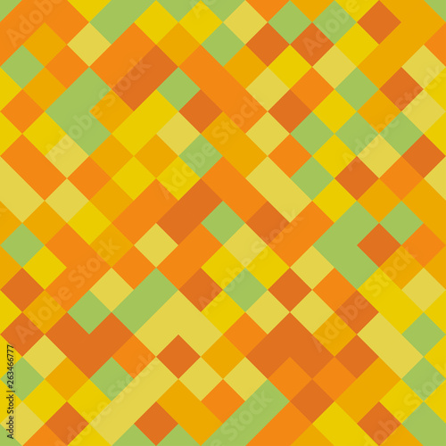 Yellow pixel squares pattern