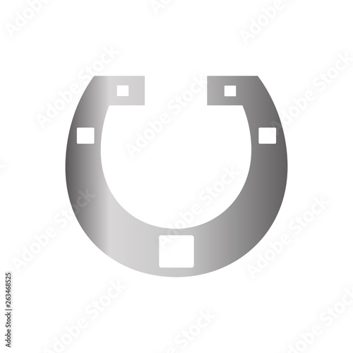 Horse shoe silver icon on background for graphic and web design. Simple vector sign. Internet concept symbol for website button or mobile app.
