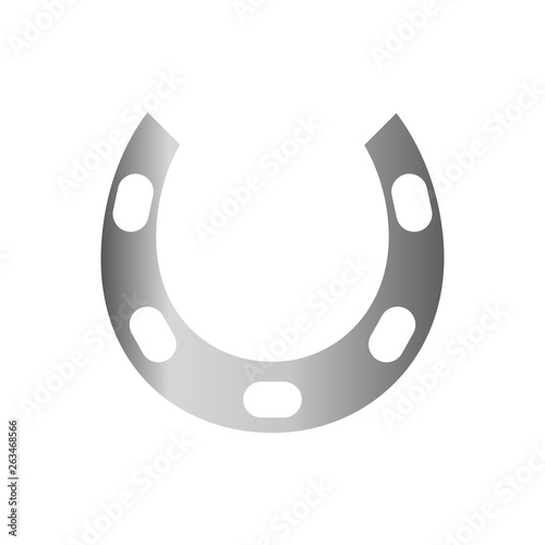Horse shoe silver icon on background for graphic and web design. Simple vector sign. Internet concept symbol for website button or mobile app.
