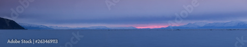 Lake Baikal at dawn in early spring