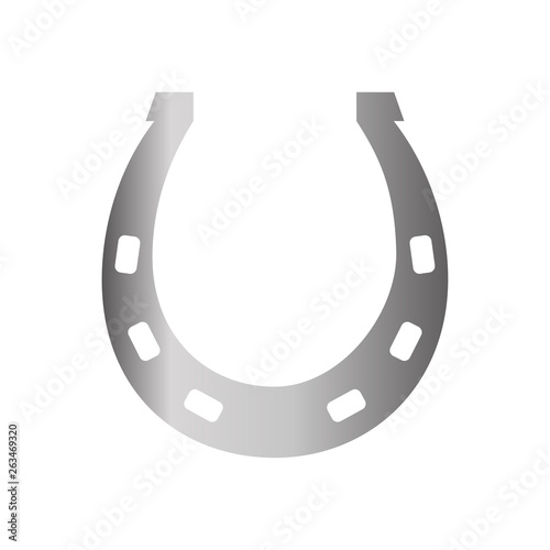 Horse shoe silver icon on background for graphic and web design. Simple vector sign. Internet concept symbol for website button or mobile app.