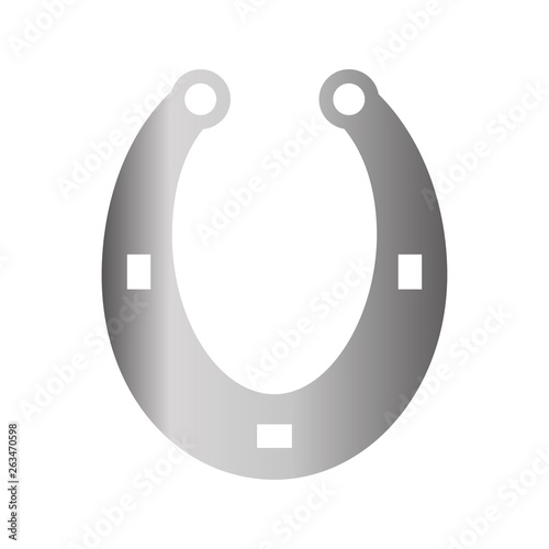 Horse shoe silver icon on background for graphic and web design. Simple vector sign. Internet concept symbol for website button or mobile app.