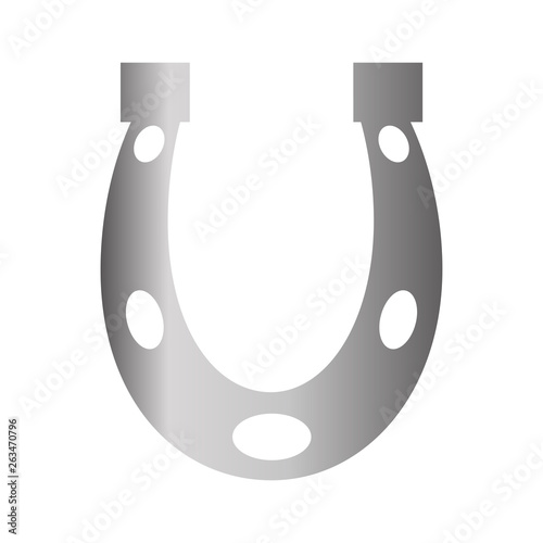 Horse shoe silver icon on background for graphic and web design. Simple vector sign. Internet concept symbol for website button or mobile app.