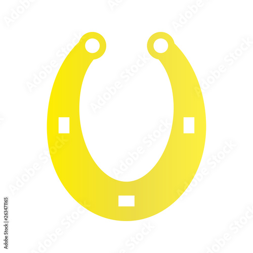 Horse shoe gold icon on background for graphic and web design. Simple vector sign. Internet concept symbol for website button or mobile app.