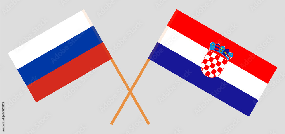 Croatia and Russia. The Croatian and Russian flags. Official colors. Correct proportion. Vector